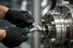 Mechanische Maschinenreparatur an einer Industrieanlage